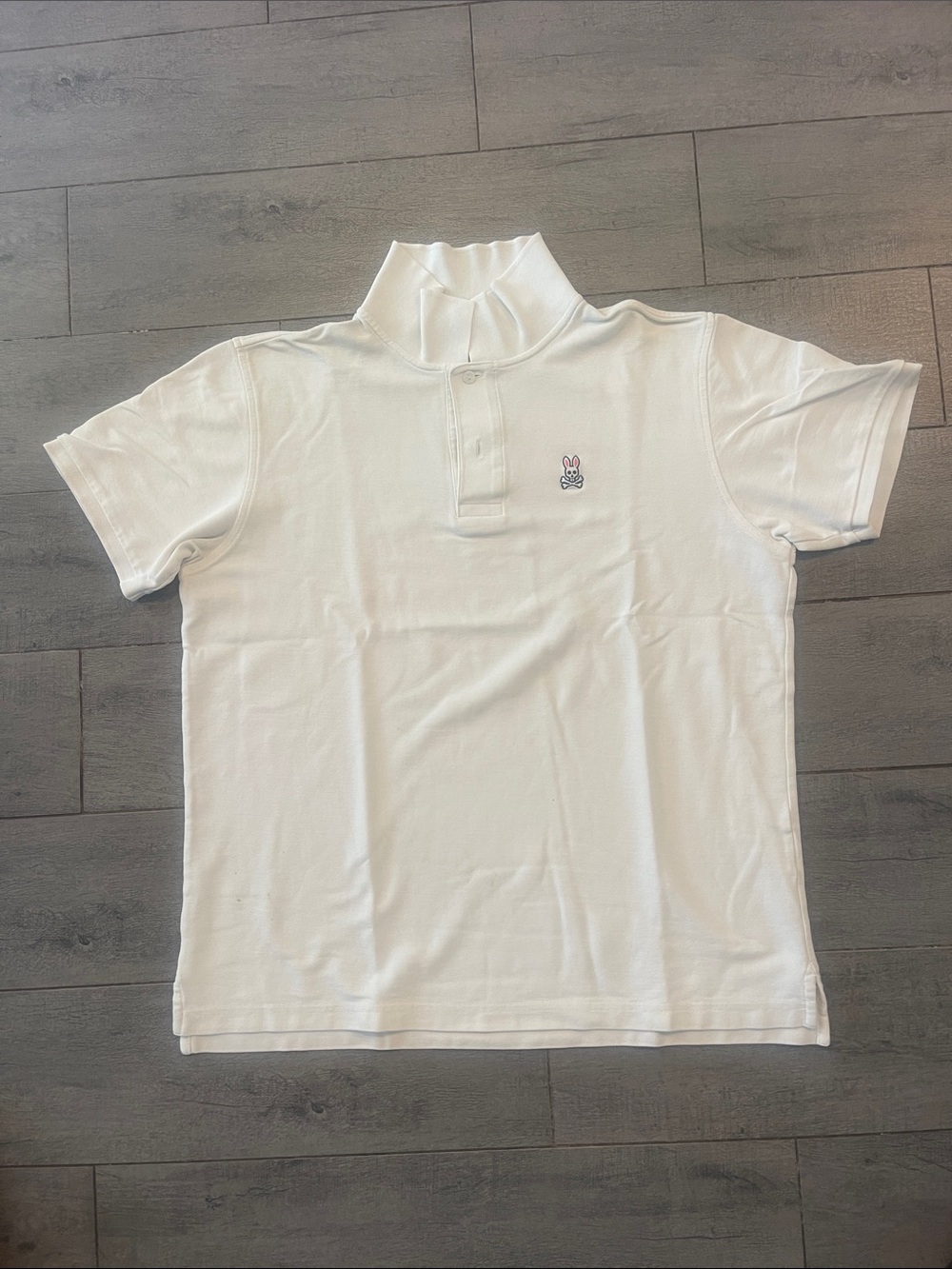 Psycho Bunny White Men's Short-Sleeve Polo with Bunny Logo